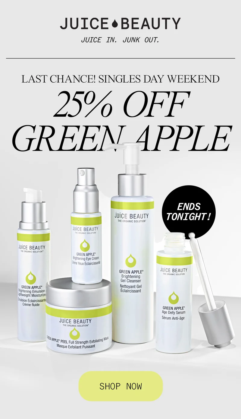 Singles Day Weekend: 25% Off Green Apple