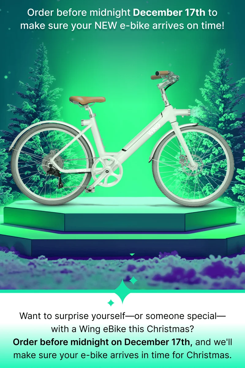 Order before midnight December 13th to make sure your NEW e-bike arrives on time!