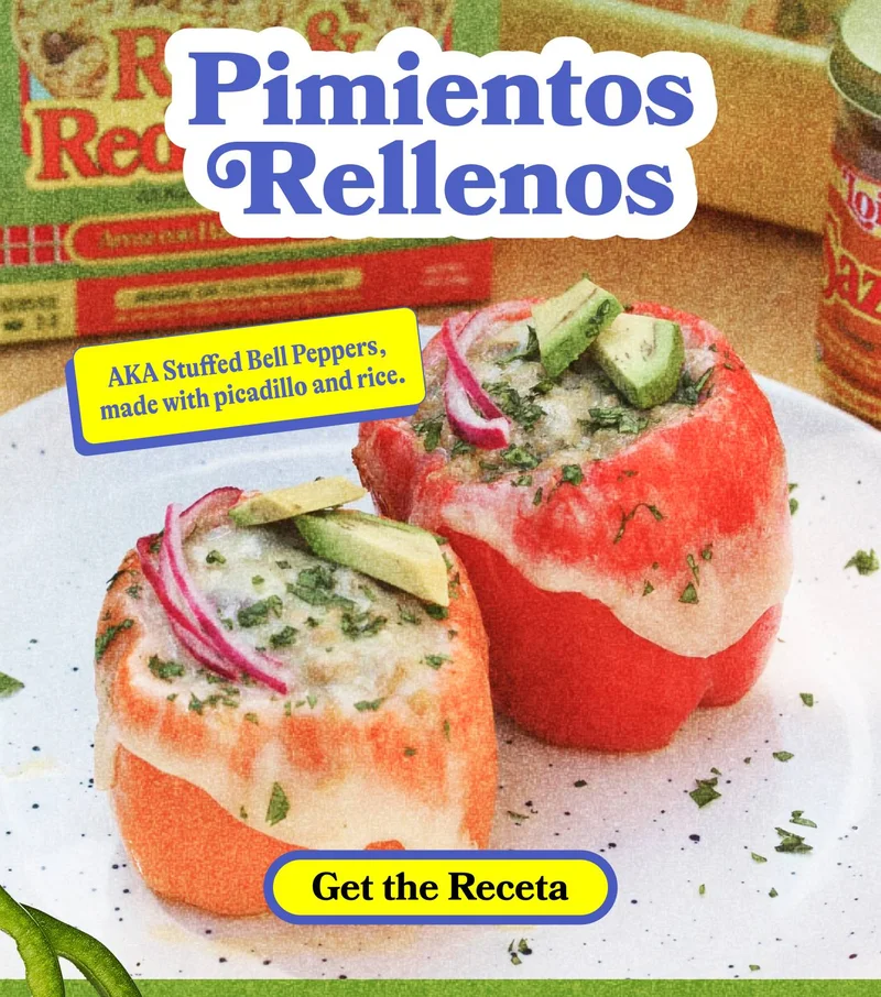 Pimientos Rellenos  aka Stuffed Bell Peppers, made with picadillo and rice. GET THE RECETA
