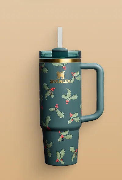 Cheers & Cheer Quencher H2.0 Flowstate™ Tumbler | 30 OZ | Holiday Botanical