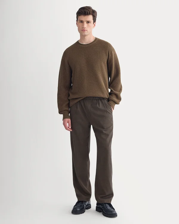 Image | Waffle Rollneck Crew in Everyday Cotton | Cocoa