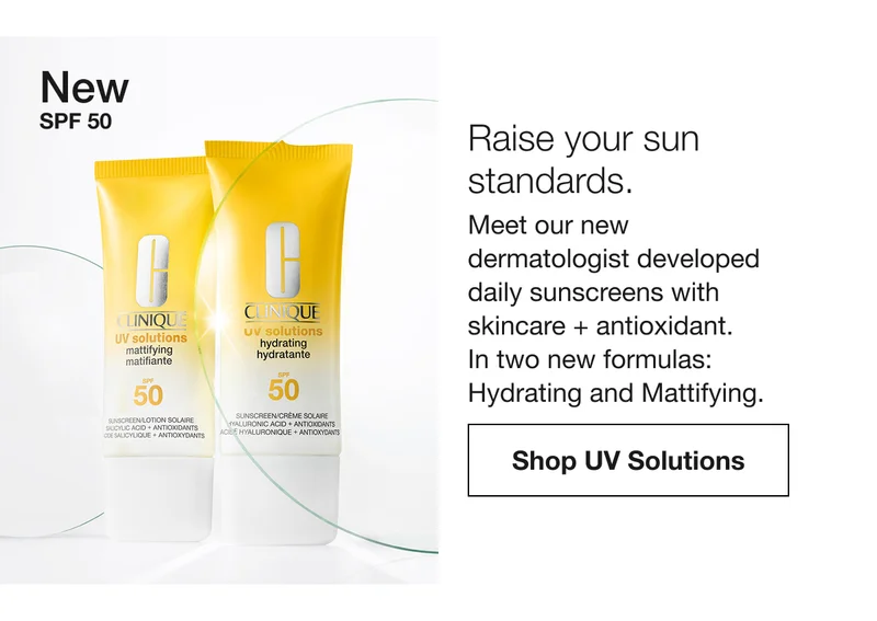 New SPF 50 | Raise your sun standards. Meet our new dermatologist developed daily sunscreens with skincare + antioxidant. In two new formulas: Hydrating and Mattifying. Shop UV Solutions