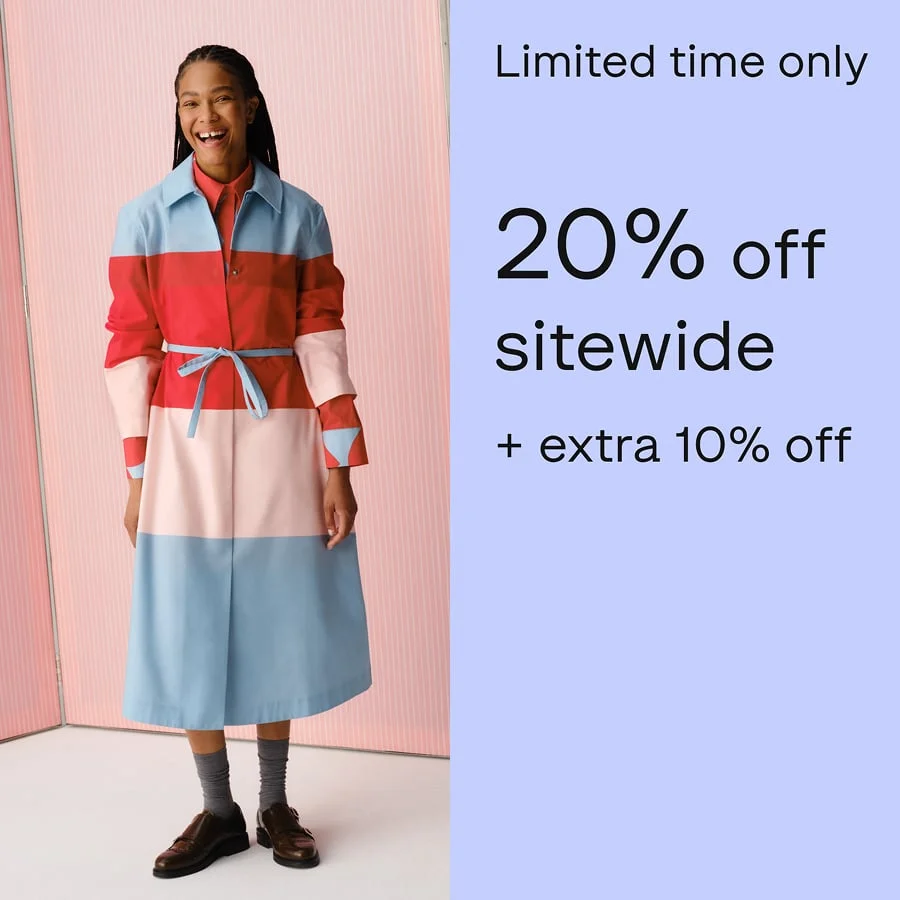 Limited time 20% off sitewide + extra 10% off