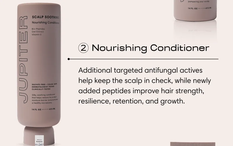 Nourishing Conditioner  | Additional targeted antifungal actives help keep the scalp in check, while newly added peptides improve hair strength, resilience, retention, and growth.