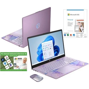HP 15" Touch Laptop 128GB SSD Storage with MS365 & Mouse