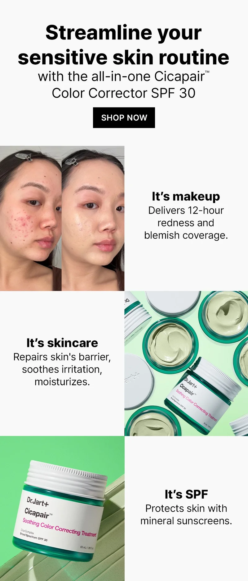 Calling all sensitive skin types. Get 3 free Cicapair full sizes with orders $65+.