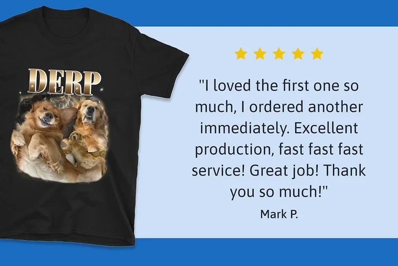 Customer review: "I loved the first one so much, I ordered another immediately. Excellent production, fast fast fast service! Great job! Thank you so much!"
