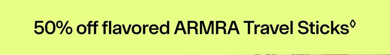 50% off flavored ARMRA Travel Sticks