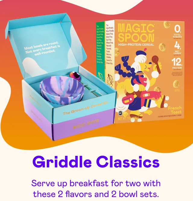 Serve up breakfast for two with these 2 flavors and 2 bowl sets.