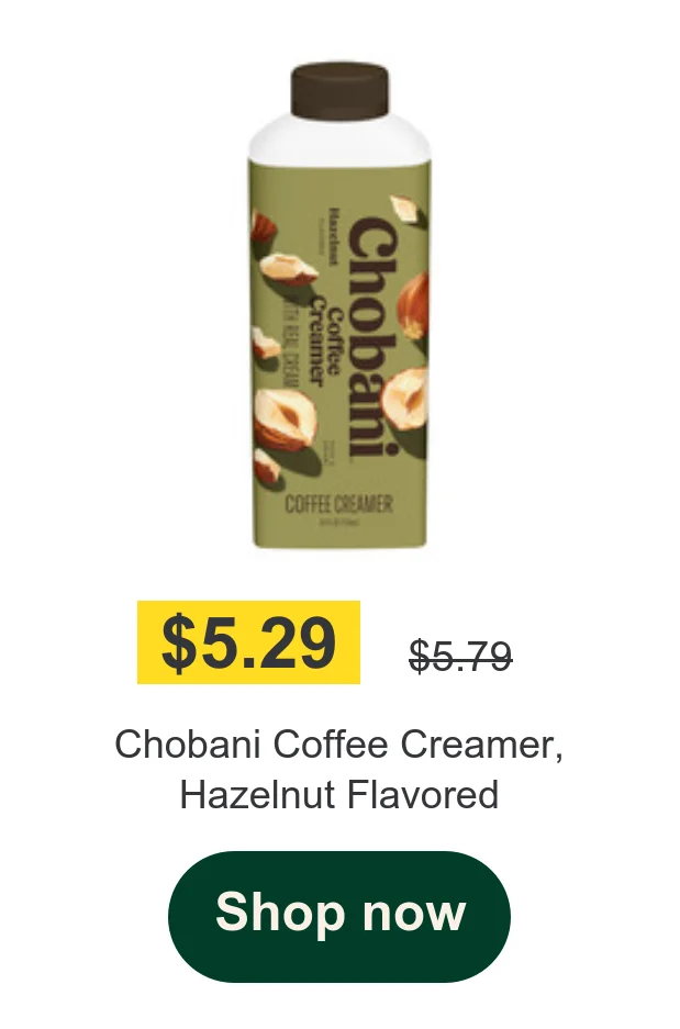 Chobani Coffee Creamer, Hazelnut Flavored