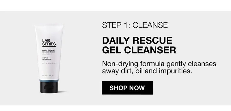 STEP 1: CLEANSE | DAILY RESCUE GEL CLEANSER | Non-drying formula gently cleanses away dirt, oil and impurities. | SHOP NOW