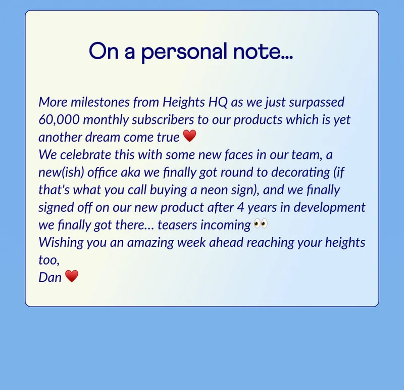 On a personal note...