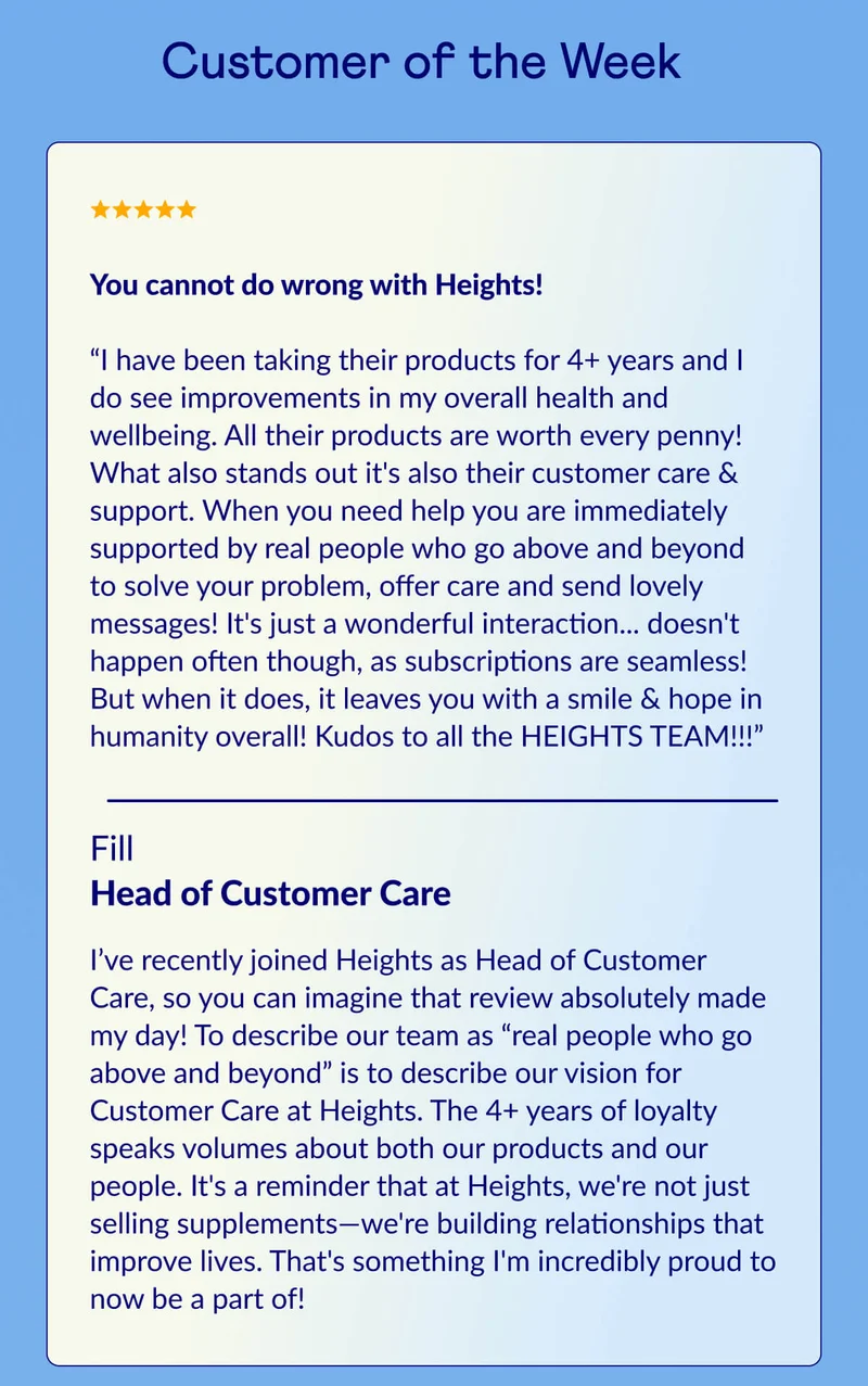 Customer of the week