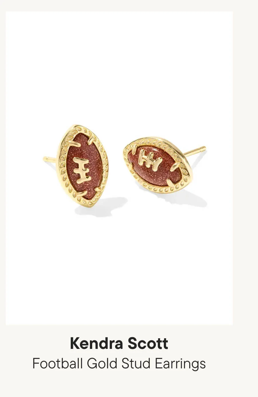 Football Gold Stud Earrings