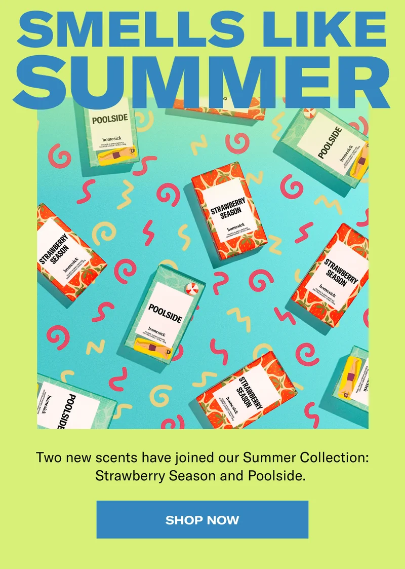 Smells Like Summer | Two new scents hve joined our Summer Collection: Starwberry Season and Poolside, | Shop Now
