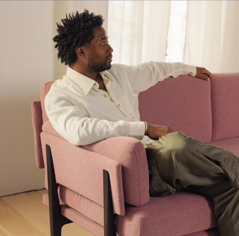 Pictured: The Sofa 2.0 in Mulberry, the perfect place to kick your feet up and binge-watch a new doc or two.
