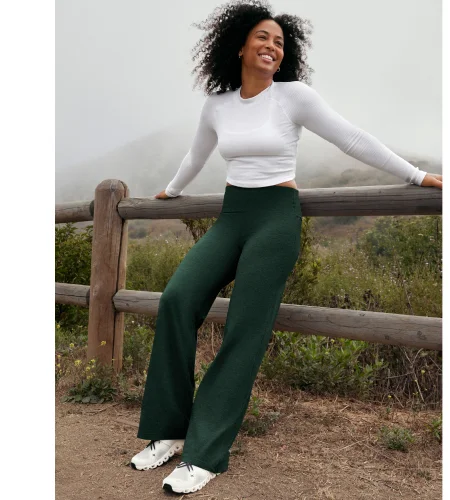 Spacedye Foldover Wide Leg Pant