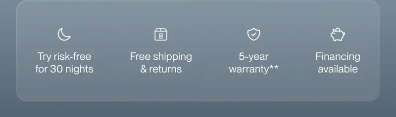 Try risk-free for 30 nights | Free shipping & returns | 5-year warranty