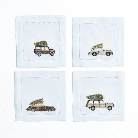 Classic Cars Christmas Tree Cocktail Napkins