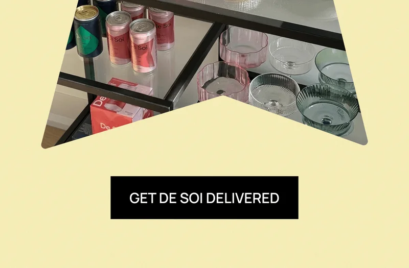 Serving De Soi? Make It a Moment. | Set up a DIY mocktail bar and let guests create a refreshing toast of their own. Fresh berries, sliced citrus, and fragrant herbs pair best with Easter pastels and the floral notes of Très Rosé—a brunch favorite. | Get De Soi Delivered