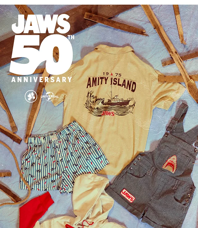 HT and Jaws 50th Anniversary. Shop Now