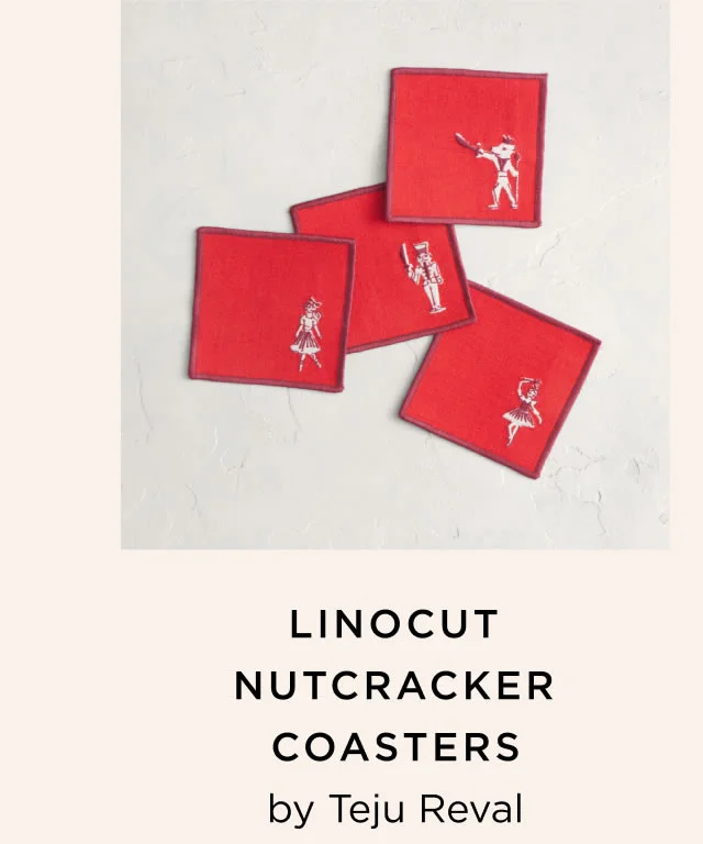 Linocut Nutcracker Coasters