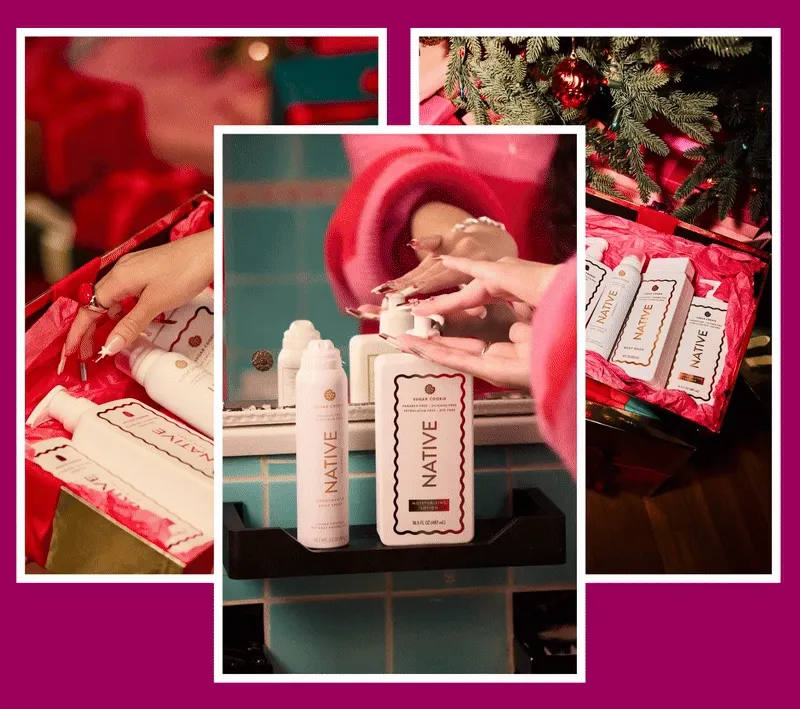 Gif displaying stills from the Native holiday music video.