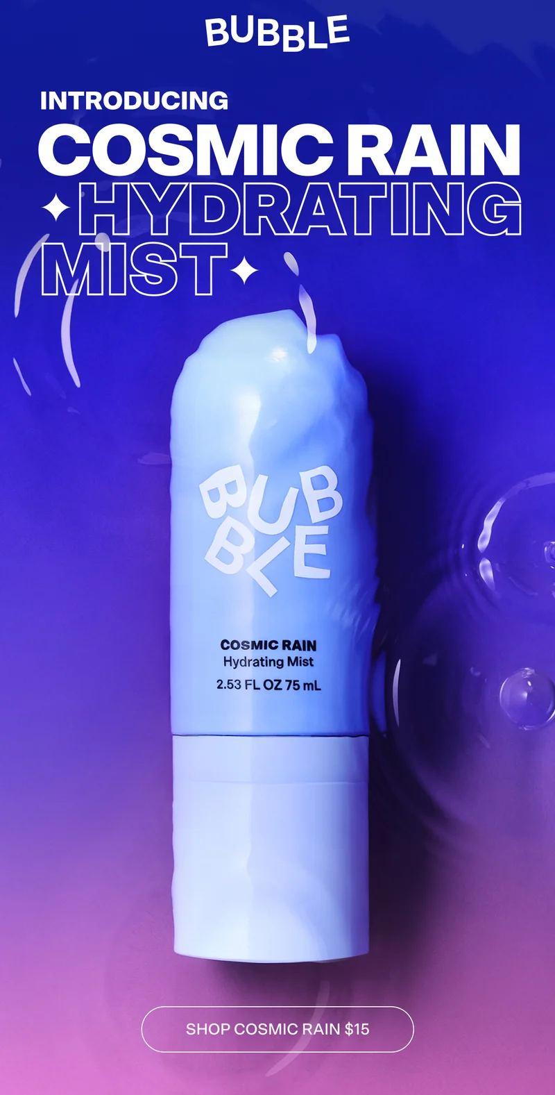 Introducing Cosmic Rain Hydrating Mist. Shop now $15