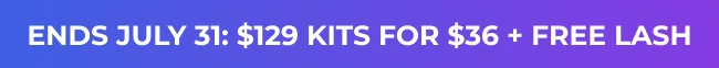 Ends July 31: $129 Kits for $36 + Free Lash