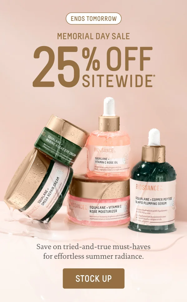 ENDS TOMORROW! 25% OFF SITEWIDE & FREE 2-PC GIFT ON ORDERS $75+