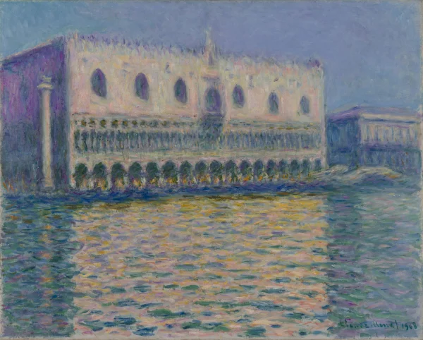 An impressionist painting of Palazzo Ducale