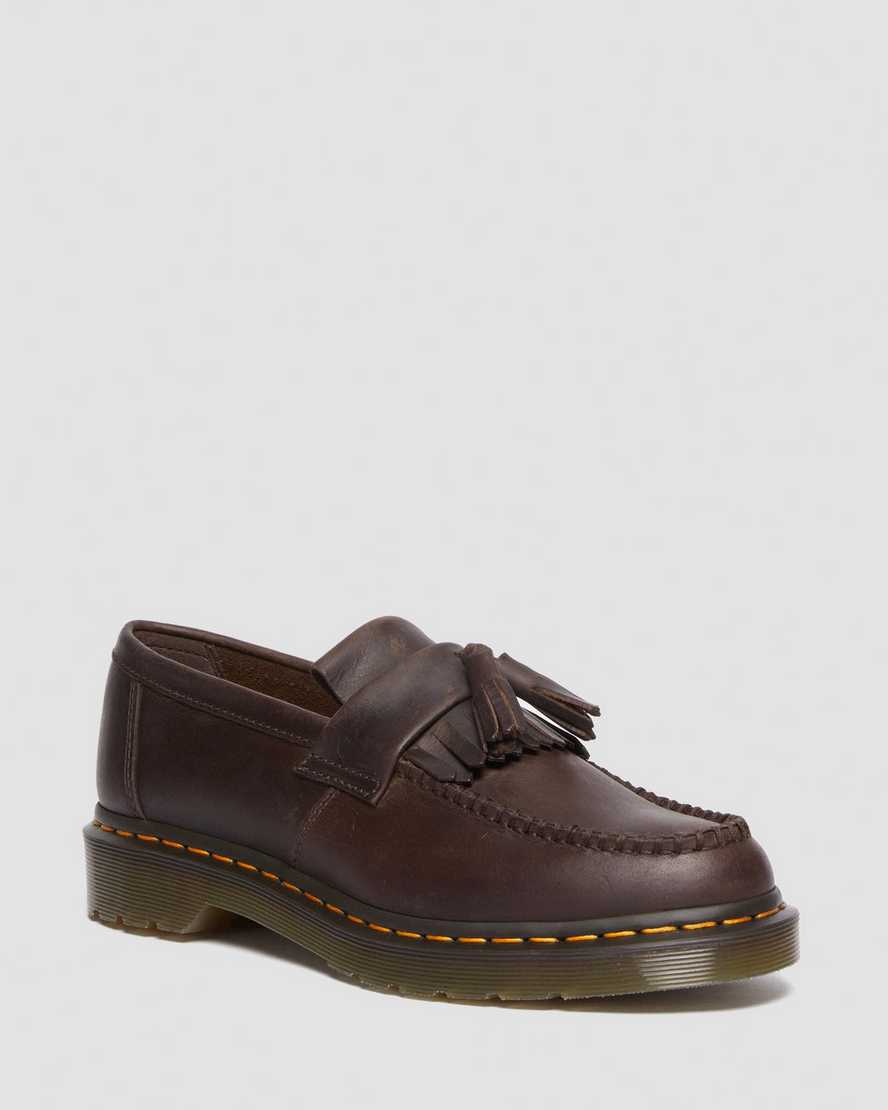 Image of Adrian Crazy Horse Leather Tassel Loafers