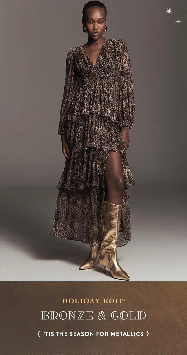 holiday edit: bronze and gold, 'tis the season for metallics