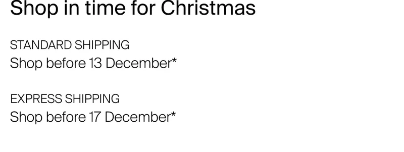 Shop in time for Christmas