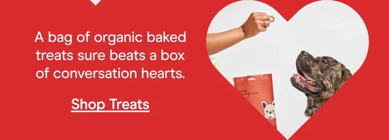 A bag of organic baked treats sure beats a box of conversation hearts. Shop Treats
