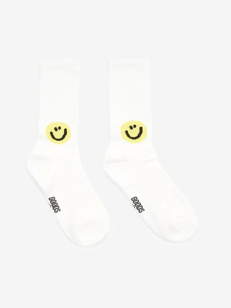 Image of Goodhood Worldwide Smile Sock - White/Yellow