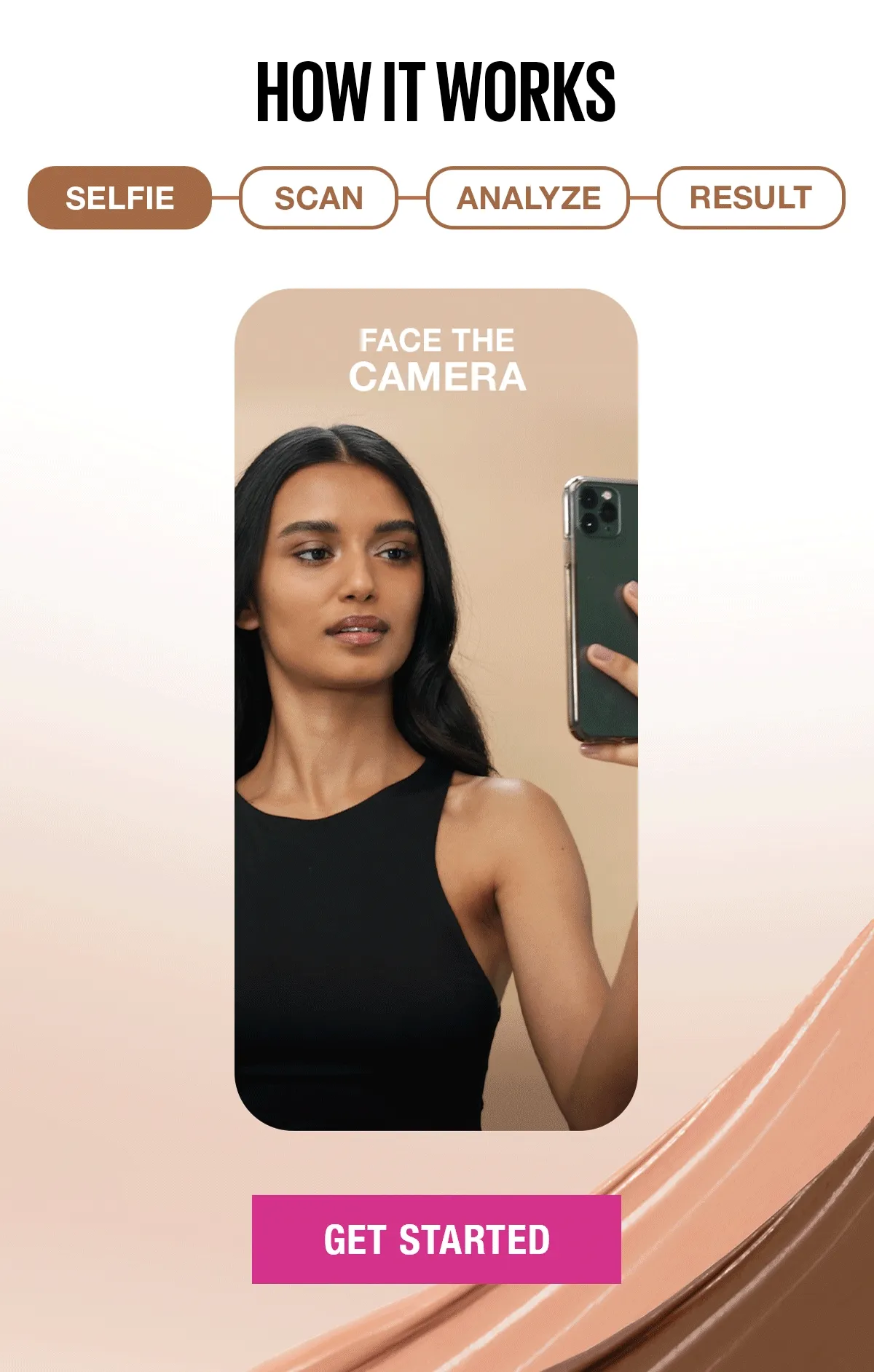 How It Works! Phone Screen with Foundation Shade Finder