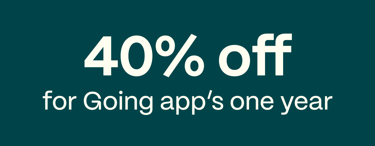 40% off for Going app's one year