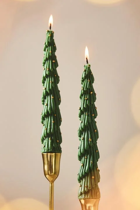 Tree Taper Candles, Set of 2