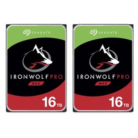 Seagate IronWolf Pro 16TB SATA III 3.5" Internal NAS Hard Drive, 7200 RPM, 2-Pack