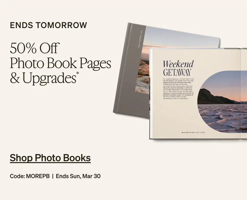 Up to 50% Off Almost Everything + Free Shipping on Orders $19+, 40% Off Photo Book Pages & Upgrades