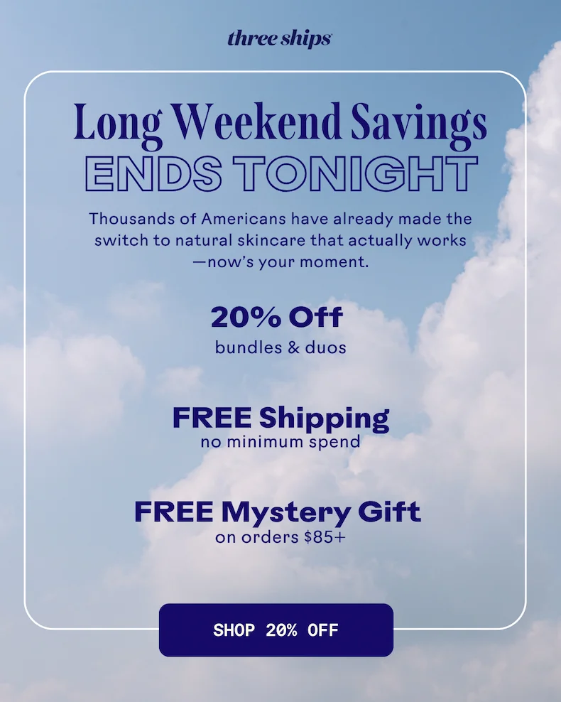 Long Weekend Savings Ends Tonight. Shop 20% Off.