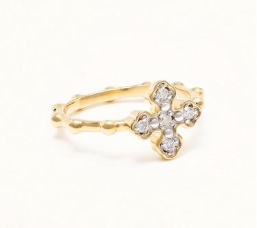 Fire Light Lab Grown Diamonds 0.13cttw Rosary Ring, Sterling