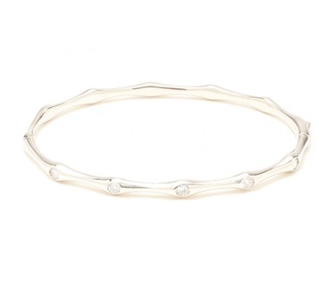 Fire Light Lab Grown Diamond 0.5cttw Bamboo Bangle, Sterl