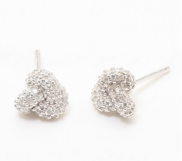 Fire Light Lab Grown Diamond 0.60 cttw Pave Studs, Sterling