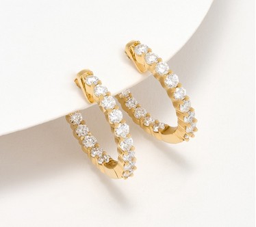 Fire Light Lab Grown Diamond 1 cttw Hoop Earrings, Sterling Silver