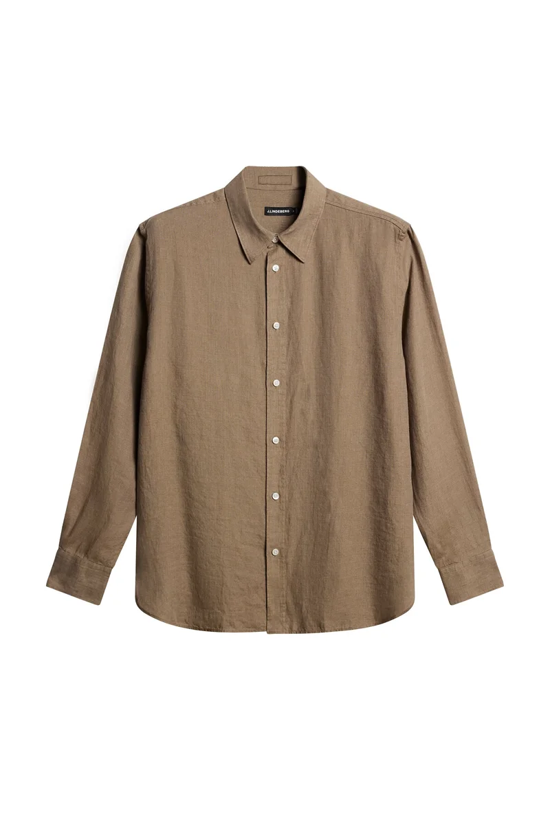 Image of Reg LS Linen Melange Shirt / Sepia Tint