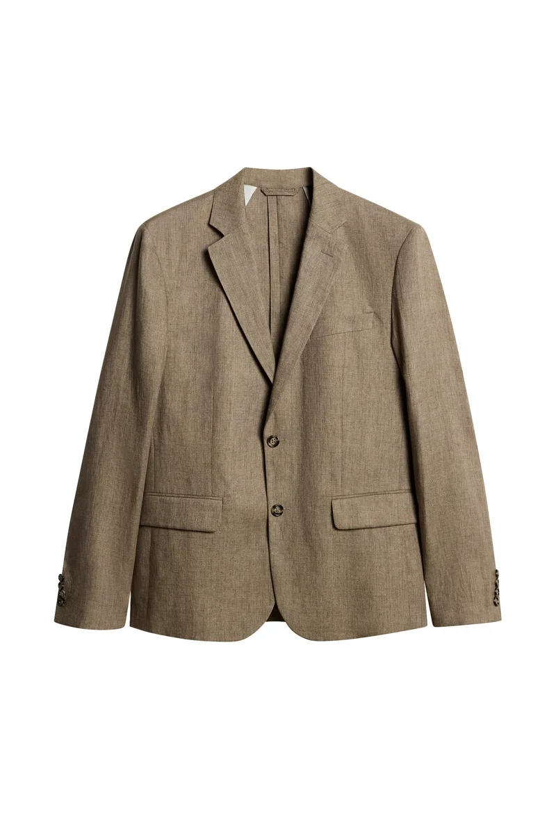 Image of Elton U Super Linen Blazer / Sepia Tint