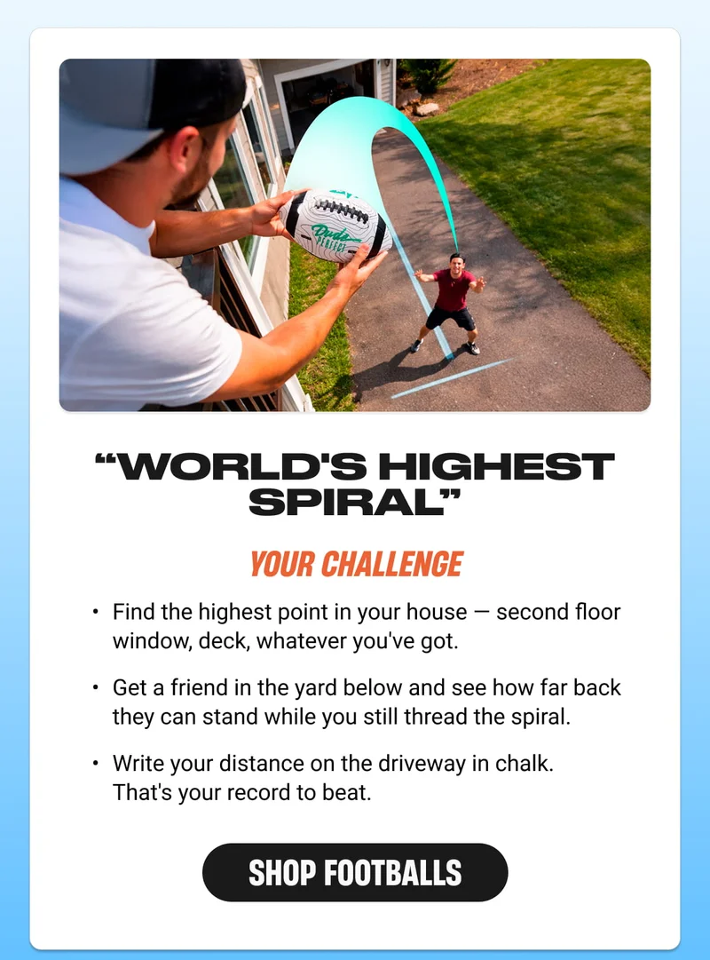 "World's Highest Spiral"  - SHOP FOOTBALLS