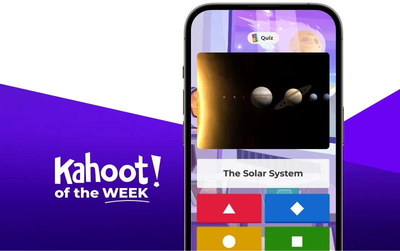 Smartphone displaying a kahoot entitled ''Famous Buildings''